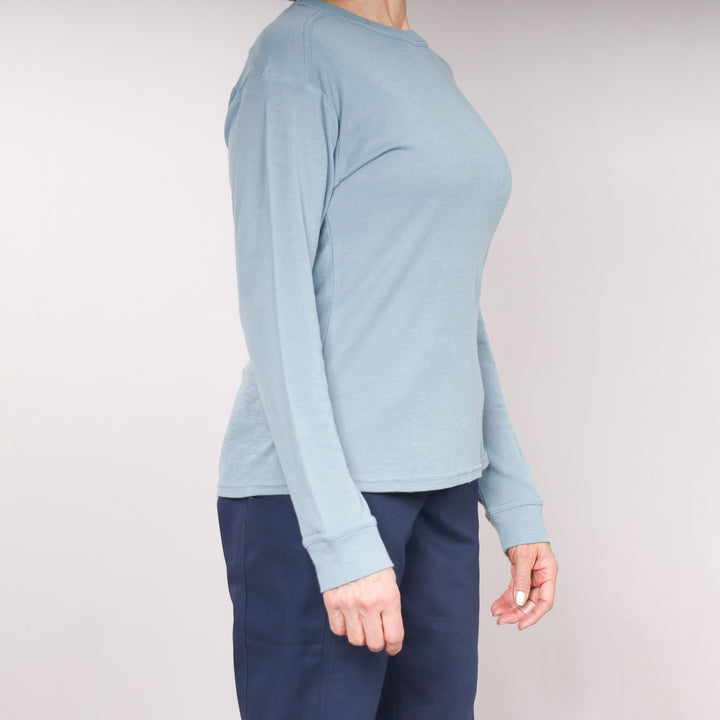 long sleeved women's FR shirt smoke blue