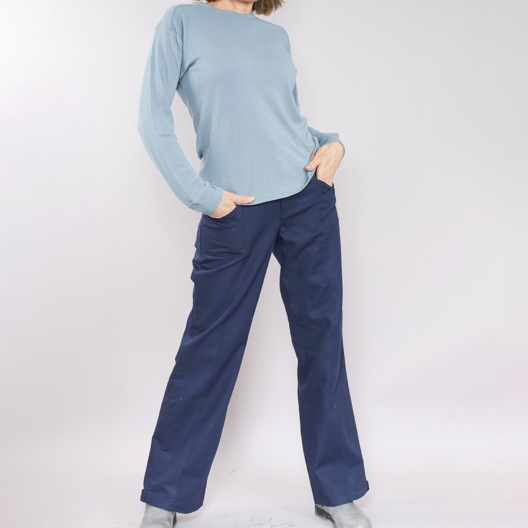 FR wide leg pant for women blue