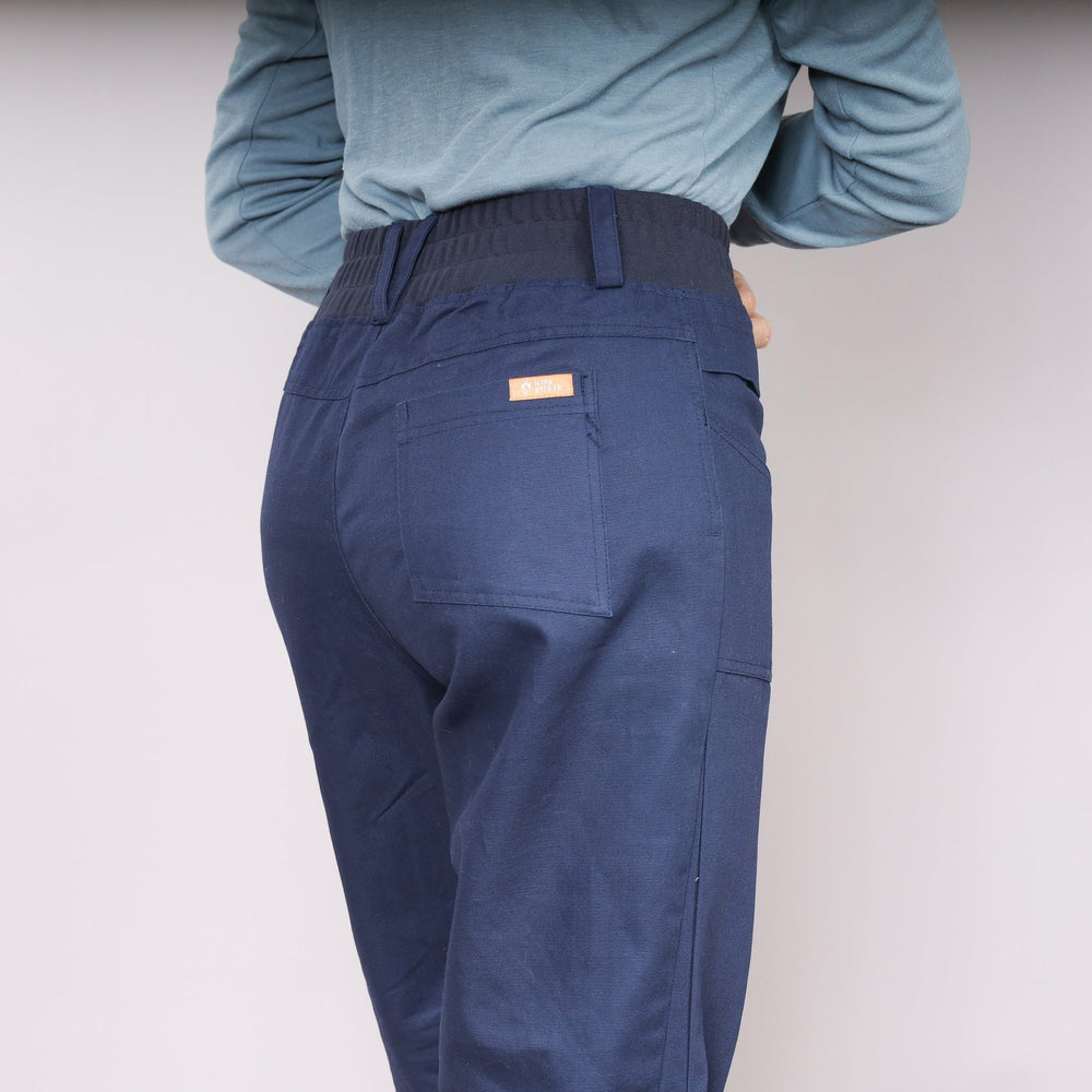 FR wide leg pant for women blue back view